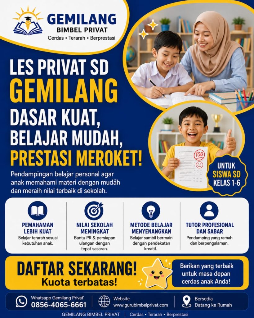Les Privat SD tangsel, les privat sd tangerang selatan, bimbel privat sd tangerang selatan
